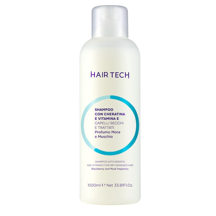 Sampon profesional cu Keratina si vitamina E, Hair Tech, 1000 ml