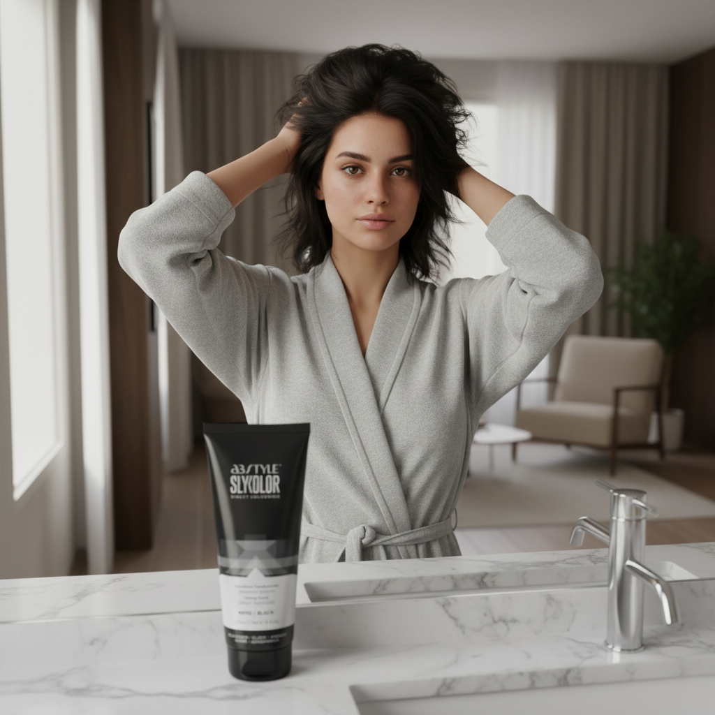 Masca Coloranta Pentru Par, Slykolor, Black, 200 ml