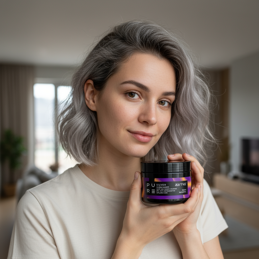Masca Profesionala De Par, Anti-Galben, Pure Silver, 500 ml