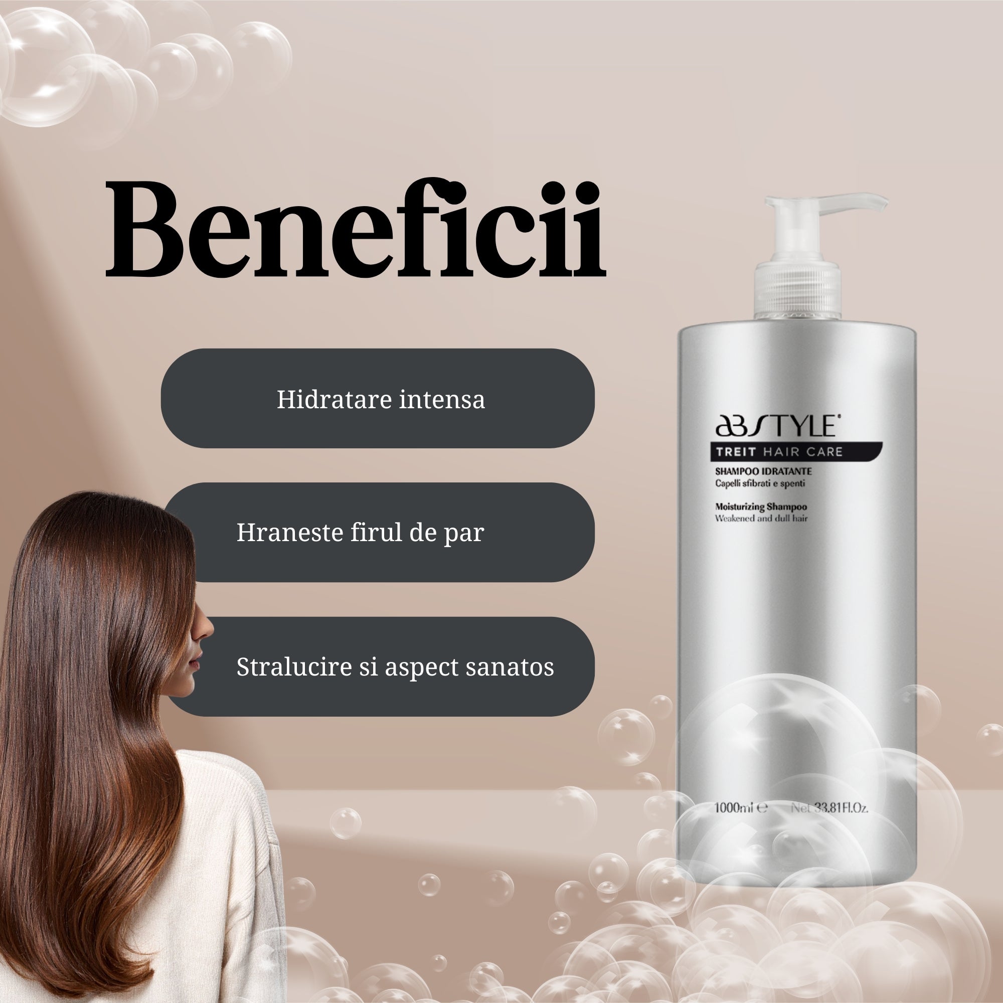 Sampon Profesional Pentru Par, Treit, Hidratare, 1000 ml